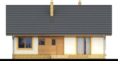 Elewacja prawa domu jednorodzinnego Sezam