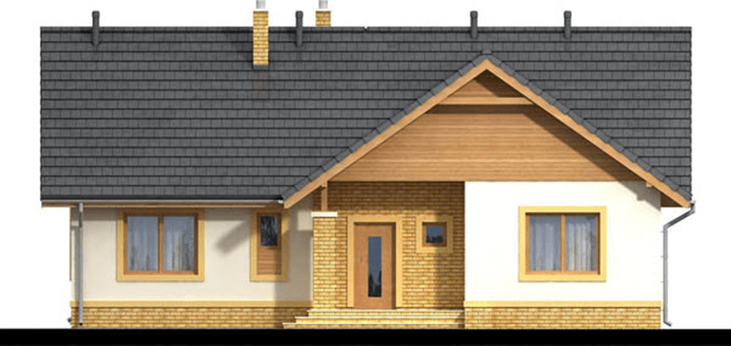 Elewacja frontowa domu jednorodzinnego Sezam 3