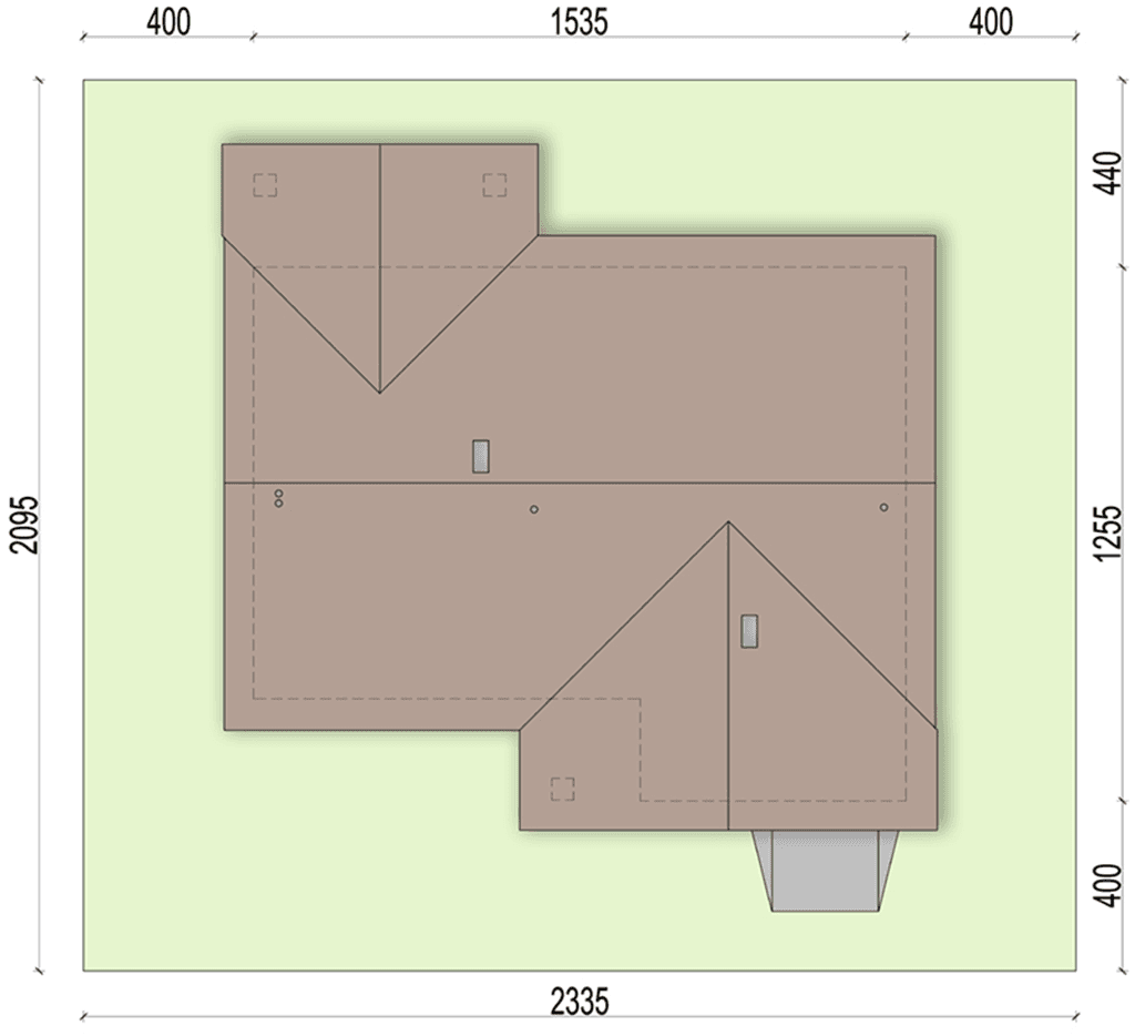 rzut usytuowania domu jednorodzinnego Sezam 4