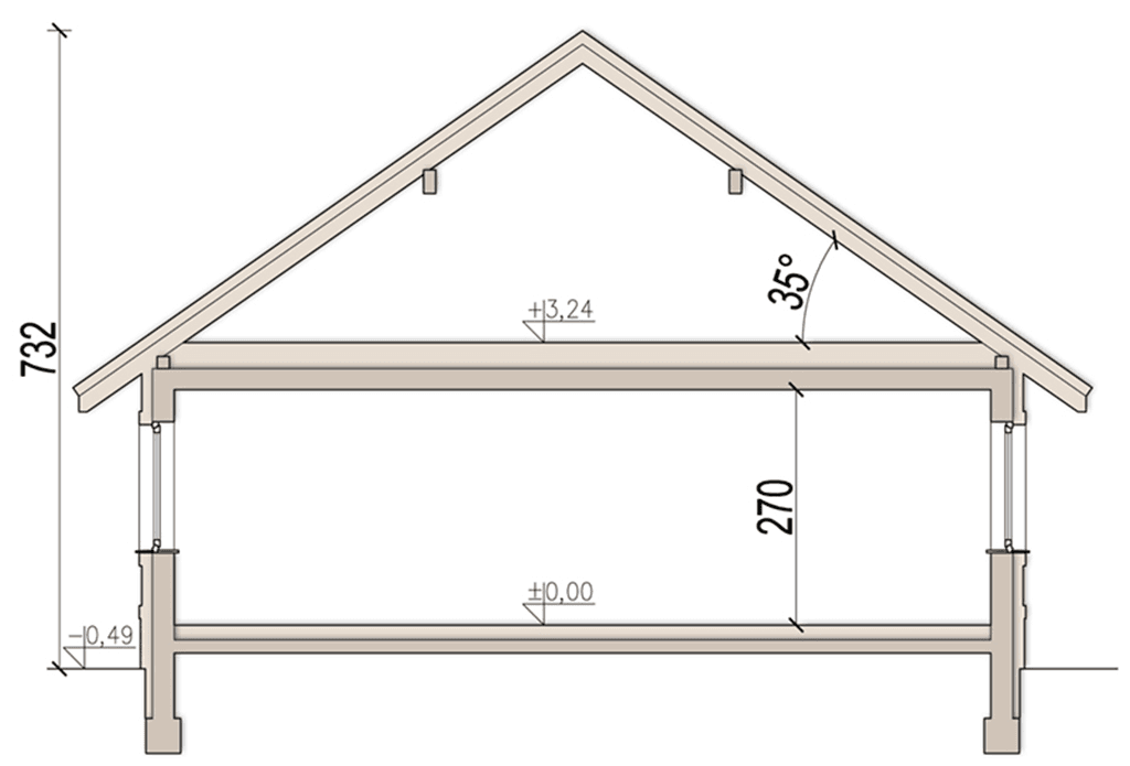przekrój domu jednorodzinnego Sezam 4