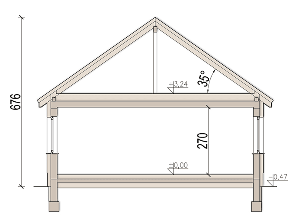 przekrój domu jednorodzinnego Sezam modern