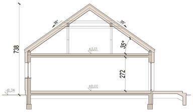 Przekrój domu jednorodzinnego Solido