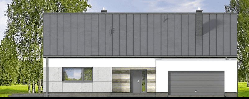 Elewacja frontowa domu jednorodzinnego Solido