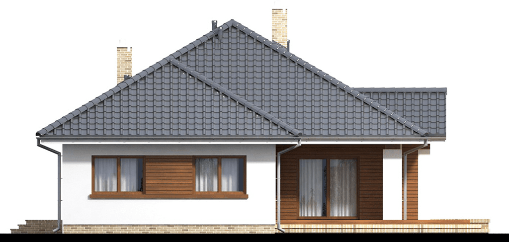 Elewacja tylna domu jednorodzinnego Szafran 2