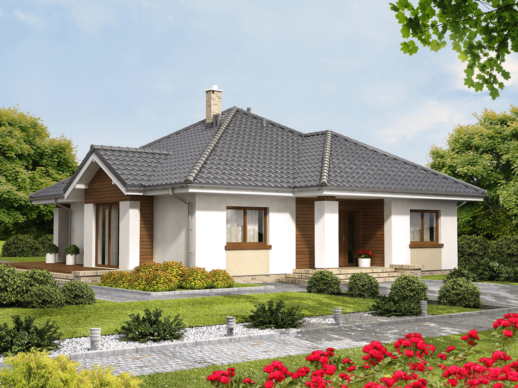 Wizualizacja domu jednorodzinnego Szafran 2