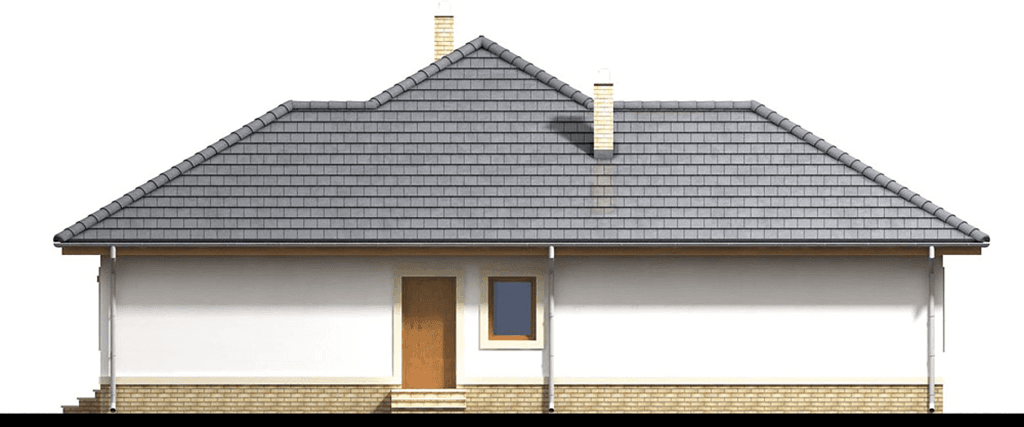 Elewacja prawa domu jednorodzinnego Szafran