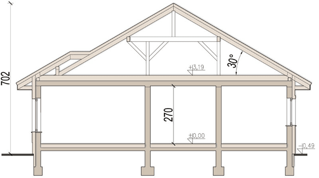 Przekrój domu jednorodzinnego Szafran