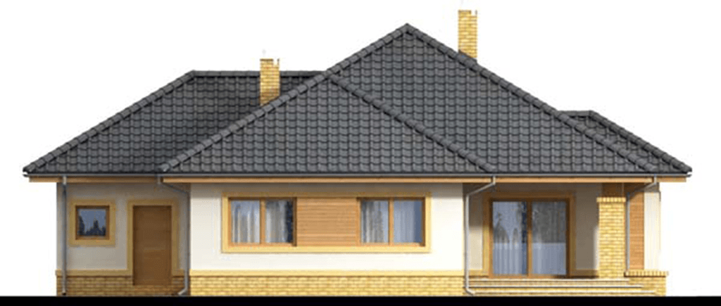 Elewacja tylna domu jednorodzinnego Szafran G1