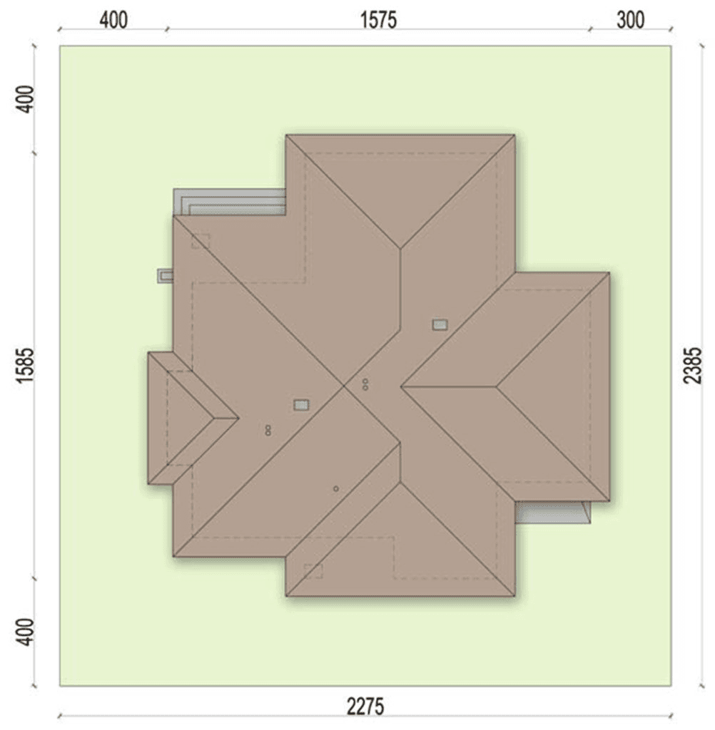 Rzut usytuowania domu jednorodzinnego Szafran G1 na działce