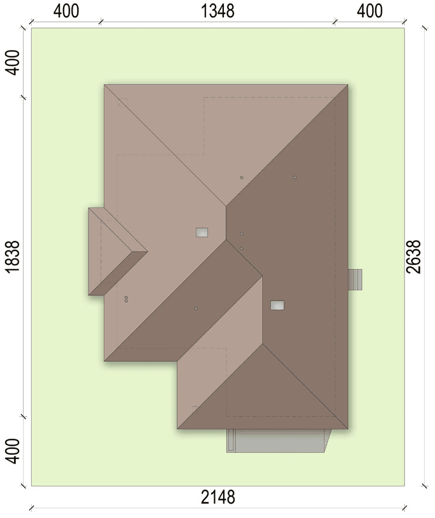 Rzut usytuowania domu jednorodzinnego Szafran G2 na działce