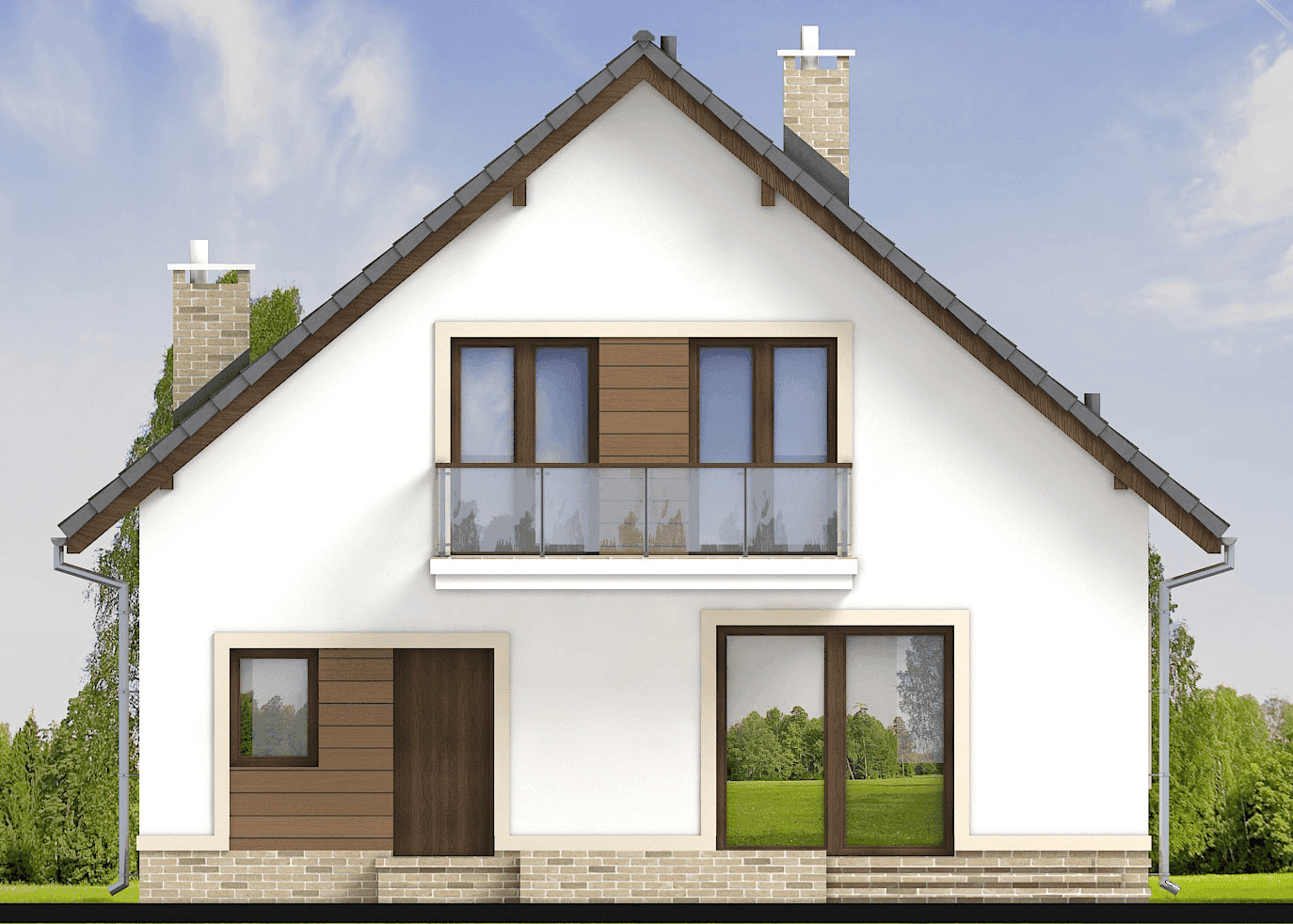 elewacja tylna domu jednorodzinnego Tamarillo 2