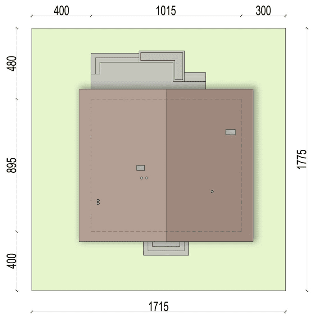 rzut usytuowania domu jednorodzinnego Tamarillo 2