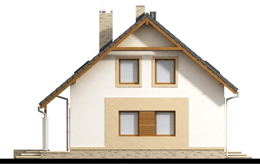 Elewacja prawa domu jednorodzinnego Tamarillo
