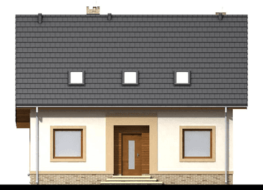 Elewacja frontowa domu jednorodzinnego Tamarillo