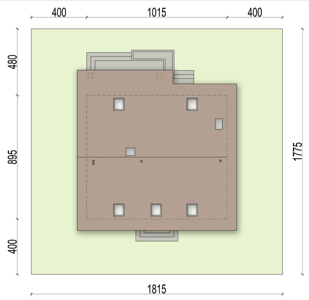 Rzut usytuowania domu jednorodzinnego Tamarillo na działce