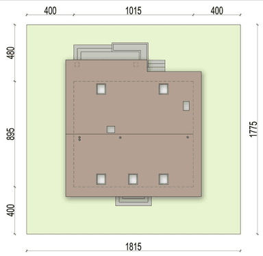 Rzut usytuowania domu jednorodzinnego Tamarillo na działce