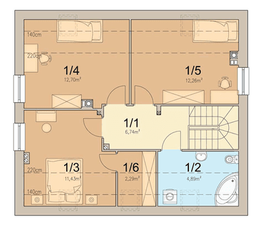 Rzut poddasza domu jednorodzinnego Tamarillo