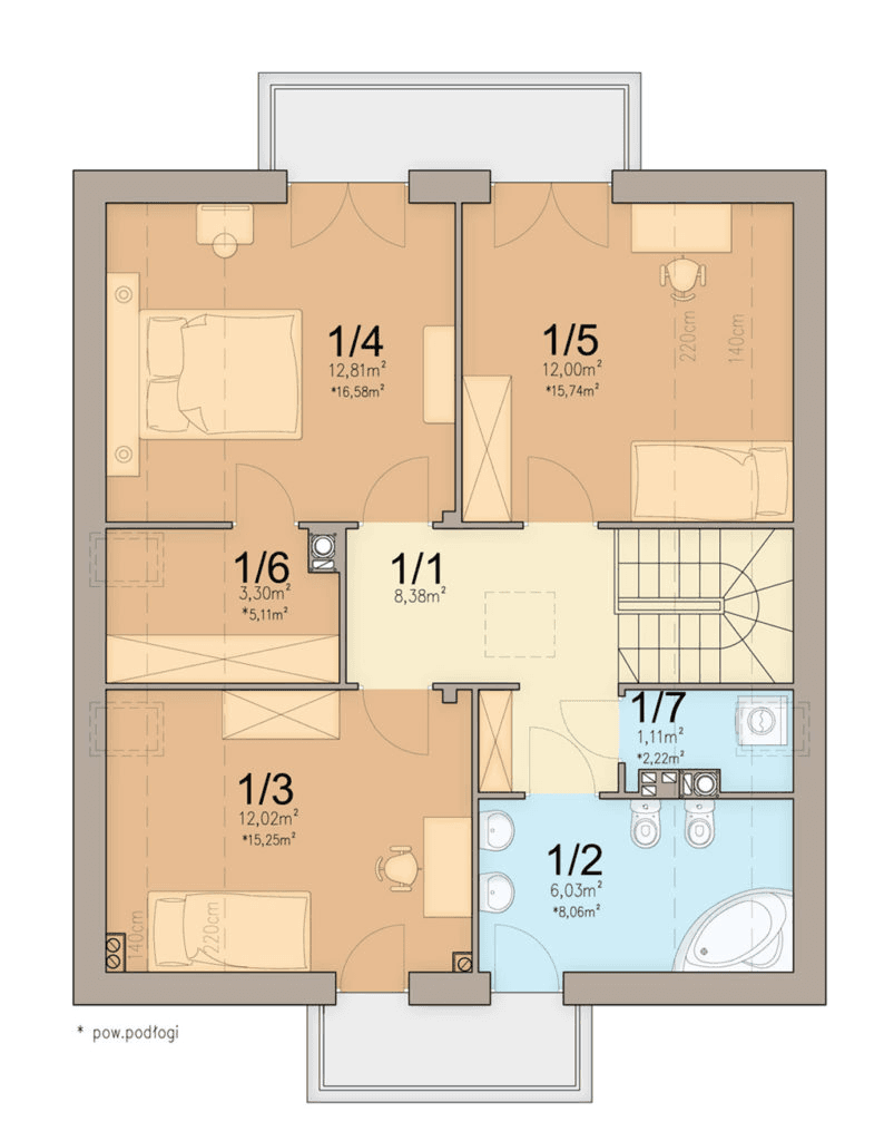 Rzut poddasza domu jednorodzinnego Tamarillo 3