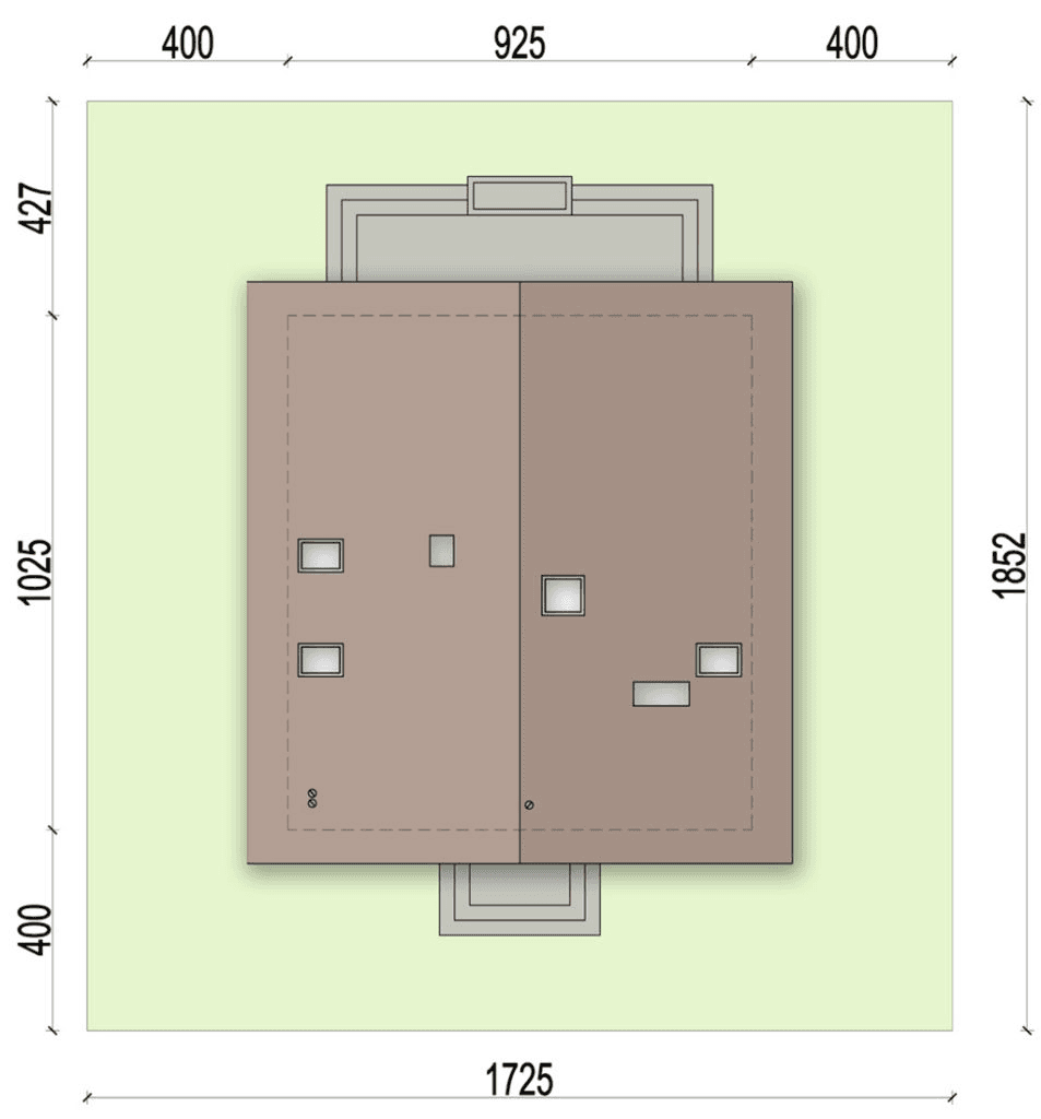 Rzut usytuowania domu jednorodzinnego Tamarillo 3 na działce