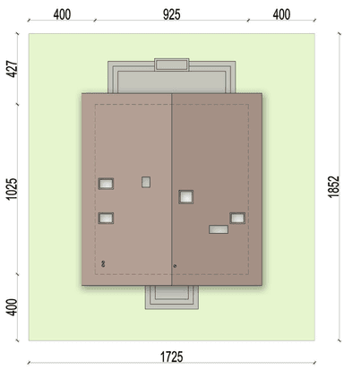 Rzut usytuowania domu jednorodzinnego Tamarillo 3 na działce