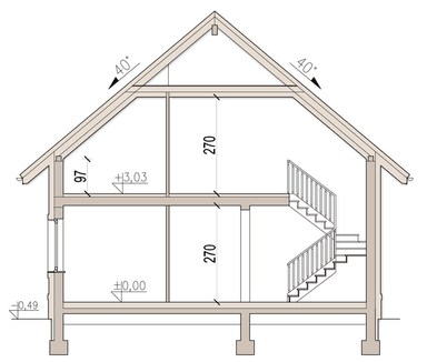 Przekrój domu jednorodzinnego Tamarillo 3