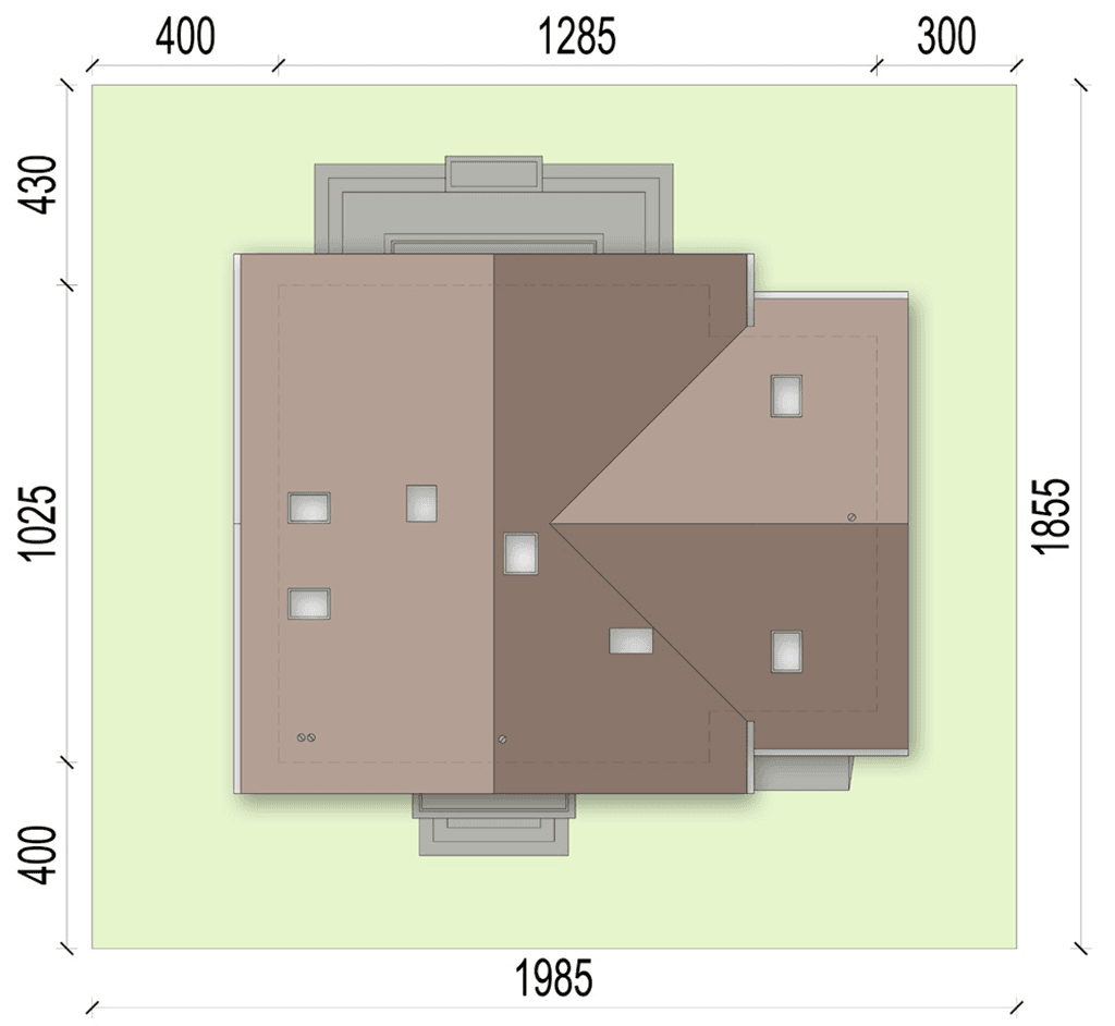 Rzut usytuowania domu jednorodzinnego Tamarillo 3 G1 na działce