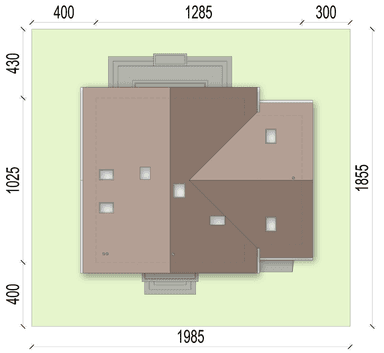 Rzut usytuowania domu jednorodzinnego Tamarillo 3 G1 na działce