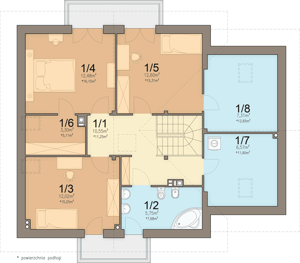 Rzut poddasza domu jednorodzinnego Tamarillo 3 G1