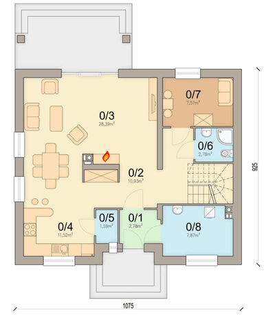 rzut partneru domu jednorodzinnego Tamarillo 4