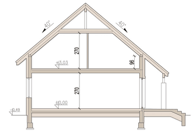 Przekrój domu jednorodzinnego Tamarillo
