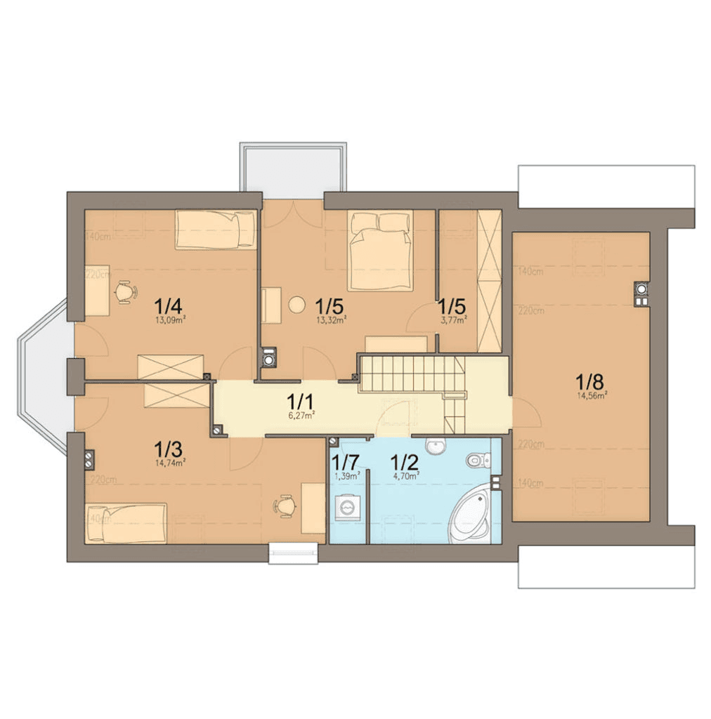 Rzut poddasza domu jednorodzinnego Tamarillo 5