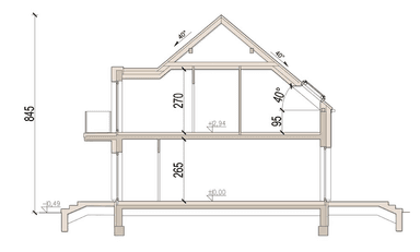Przekrój domu jednorodzinnego Tamarillo 6 modern s2