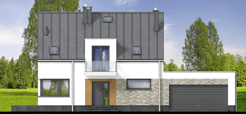 Elewacja lewa domu jednorodzinnego Tamarillo 6 modern s2