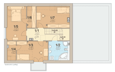 Rzut poddasza domu jednorodzinnego Tamarillo 6 modern s2