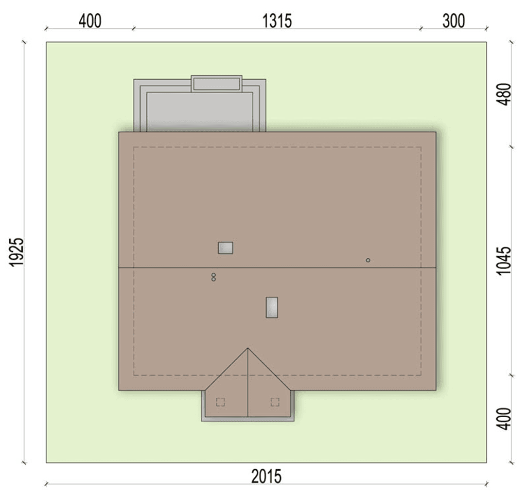 Rzut usytuowania domu jednorodzinnego Tamarynd 3 na działce