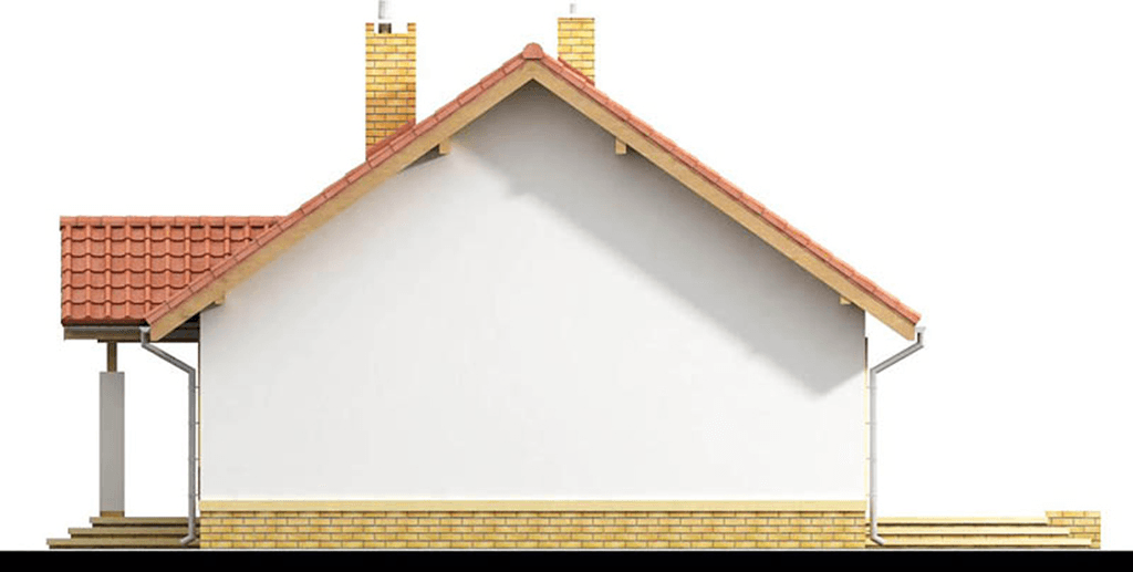 Elewacja prawa domu jednorodzinnego Tamarynd