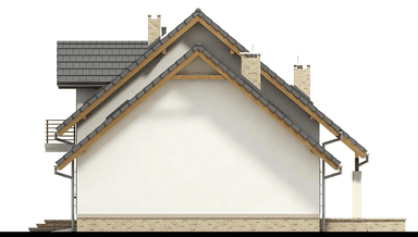 Elewacja prawa domu jednorodzinnego Tamarillo 6