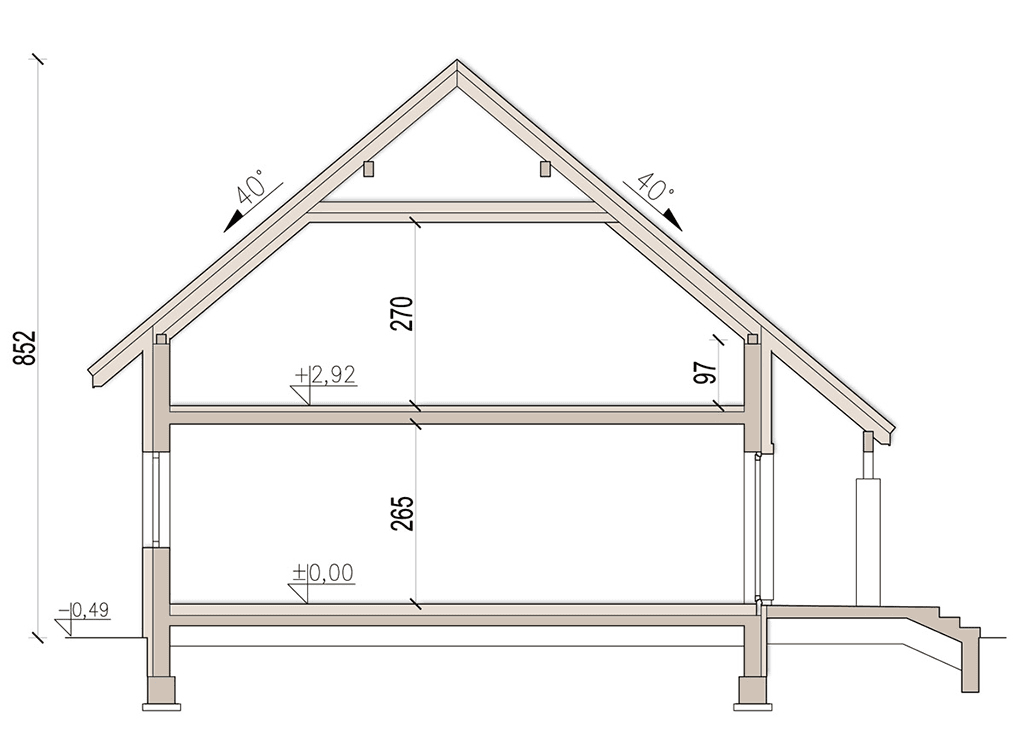 Przekrój domu jednorodzinnego Tamarillo 6
