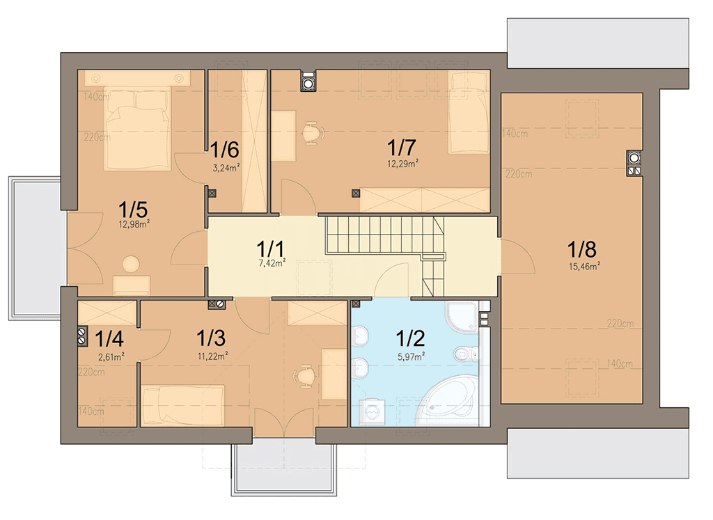 Rzut poddasza domu jednorodzinnego Tamarillo 6
