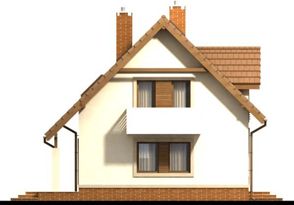 elewacja prawa domu jednorodzinnego Tiramisu