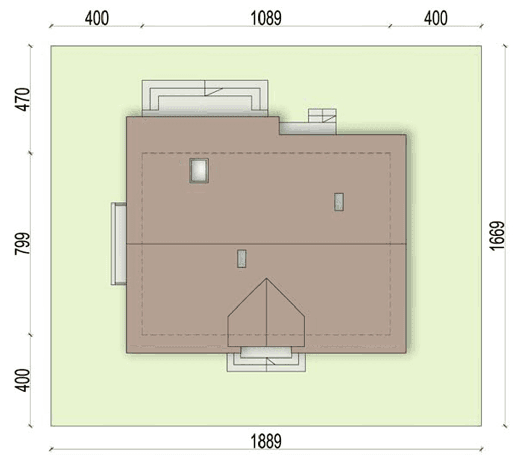 rzut usytuowania domu jednorodzinnego Tiramisu