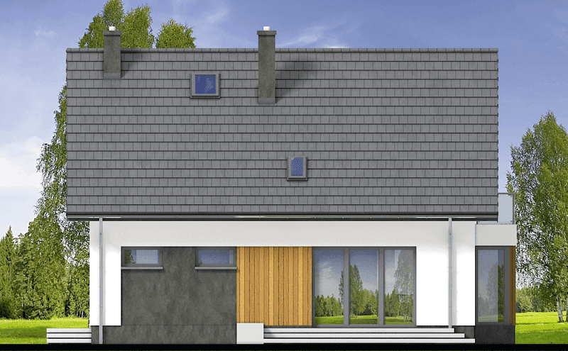 Elewacja tylna domu jednorodzinnego Tofi 4 modern