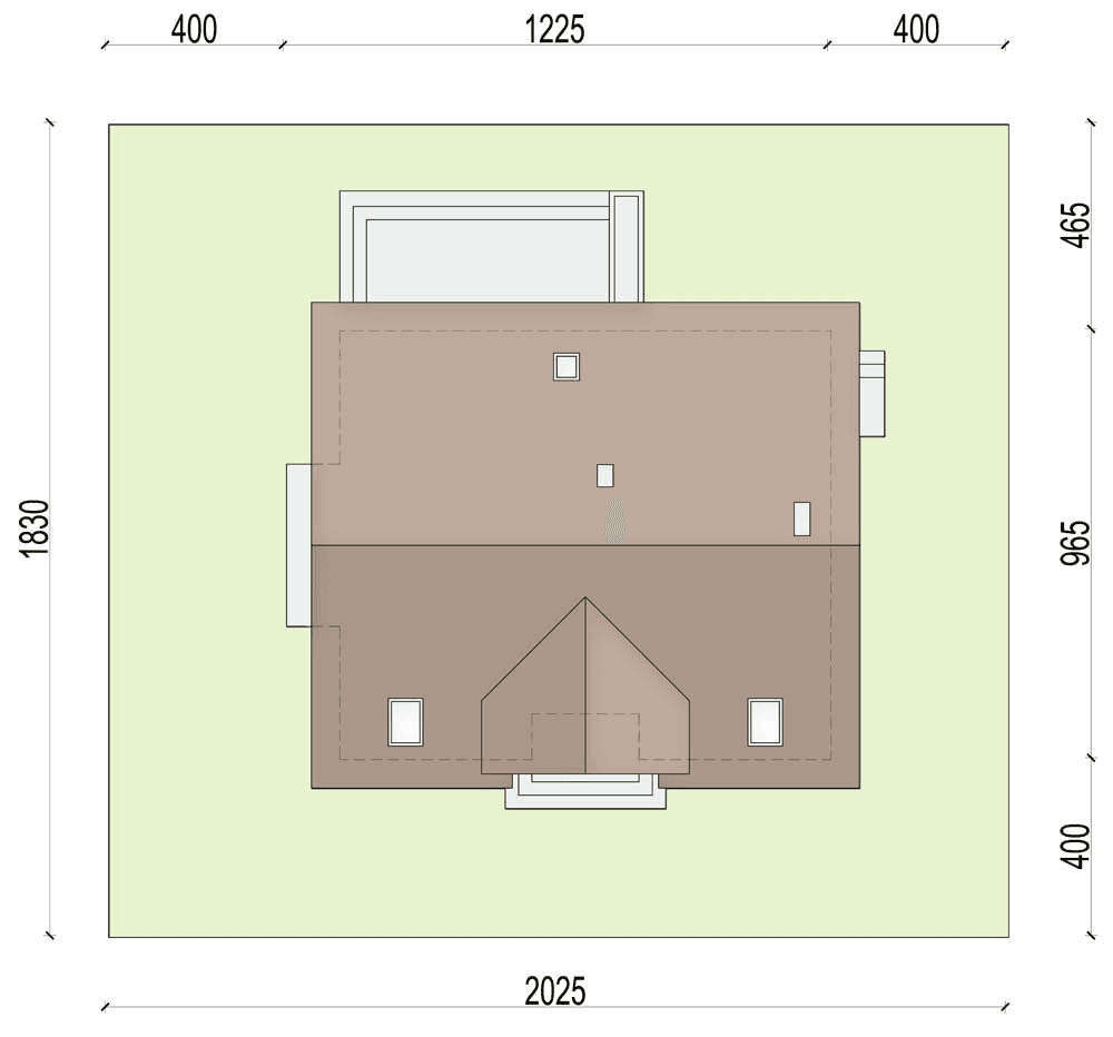 Rzut usytuowania domu jednorodzinnego Tofi 4 modern na działce