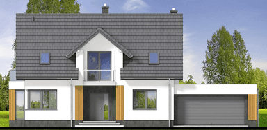 Elewacja frontowa domu jednorodzinnego Tofi 4 modern s2