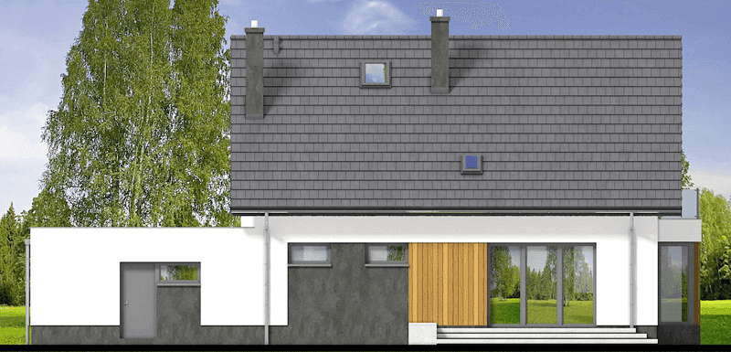Elewacja tylna domu jednorodzinnego Tofi 4 modern s2