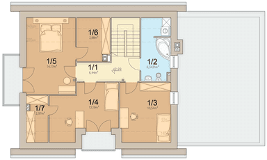 Rzut poddasza domu jednorodzinnego Tofi 4 modern s2