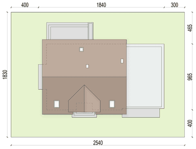 Rzut usytuowania domu jednorodzinnego Tofi 4 modern s2 na działce
