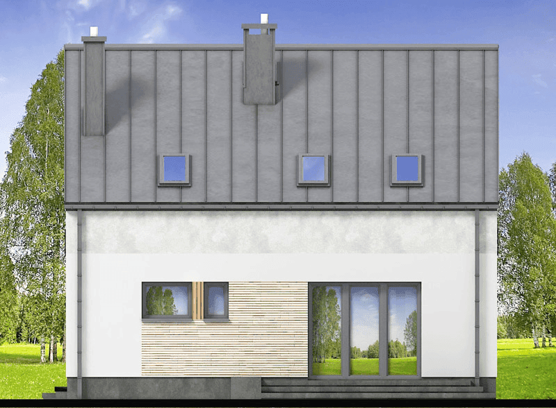 Elewacja tylna domu jednorodzinnego Unica
