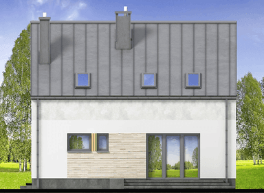 Elewacja tylna domu jednorodzinnego Unica