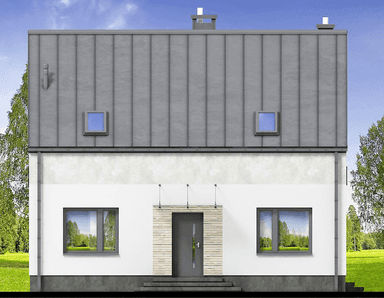 Elewacja frontowa domu jednorodzinnego Unica